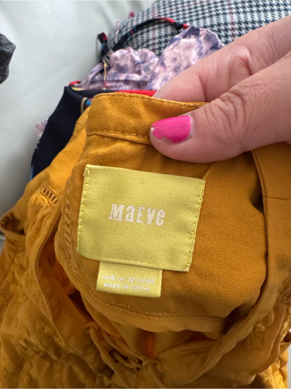 Maeve Anthropologie Embroidered lace up mustard tank top size 8 - Picture 10 of 14